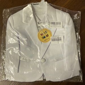 Baby Boy’s White Tuxedo Suit 6 Months
